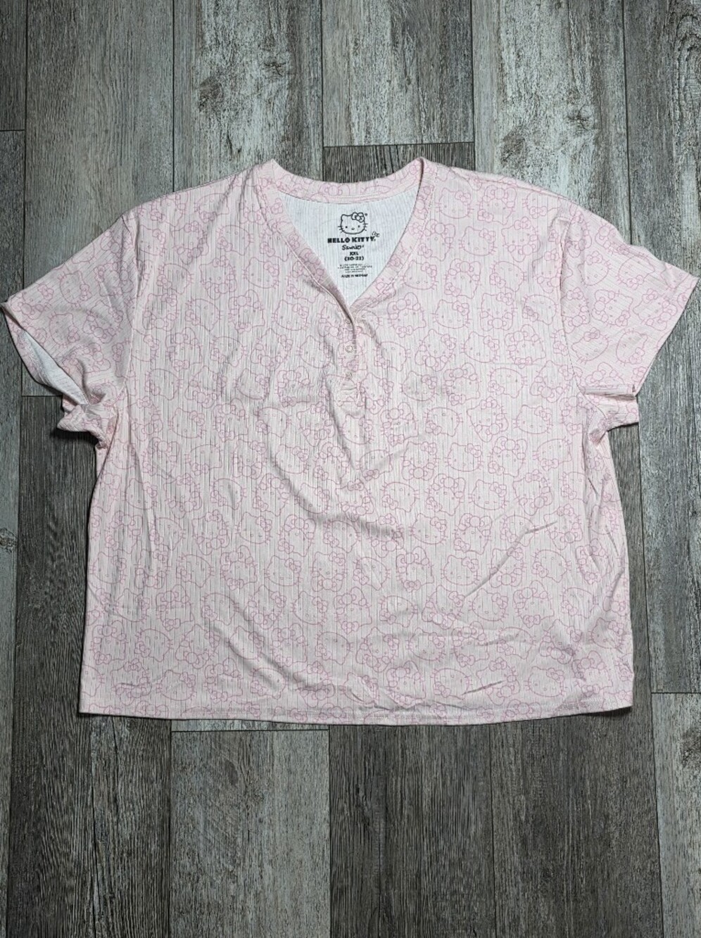 Hello Kitty Ribbed Henley 2-Piece Pajama Set Sz XXL *NWT - Picture 5 of 15